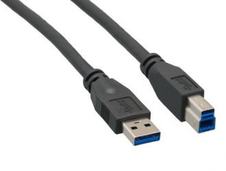USB 3.0 A Male to B Male Cable, Black