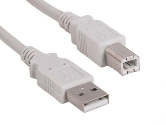 3ft USB 2.0 A Male to B Male Cable, Ash White