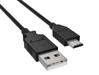 10ft USB 2.0 A Male to Micro B Male Cable in Black for Fast Charging and Data Transfer