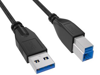 USB 3.0 A Male to B Male Cable, Black