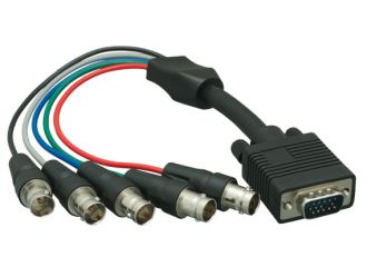 VGA HD15 Male to 5 BNC RGBHV Female Monitor Cable