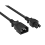 3FT IEC320 C14 to C5 Heavy Duty Power Extension Cord 18AWG 2.5A/250V, Black thumbnail