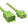 2ft 12AWG IEC320 C20 to IEC320 C19 Heavy Duty Power Cord 20A 250V green thumbnail