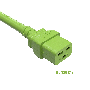 2ft 12AWG IEC320 C20 to IEC320 C19 Heavy Duty Power Cord 20A 250V green thumbnail