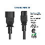 3FT IEC320 C14 to C5 Heavy Duty Power Extension Cord 18AWG 2.5A/250V, Black thumbnail