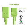 2ft 12AWG IEC320 C20 to IEC320 C19 Heavy Duty Power Cord 20A 250V green thumbnail