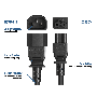 3FT IEC320 C14 to C5 Heavy Duty Power Extension Cord 18AWG 2.5A/250V, Black thumbnail