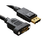 2ft DisplayPort Panel Mount Male to Female DisplayPort Adapter Extension Cable with Latches, 28 AWG, Black thumbnail