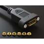 2ft DisplayPort Panel Mount Male to Female DisplayPort Adapter Extension Cable with Latches, 28 AWG, Black thumbnail