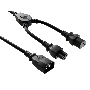 36 inches (3ft) IEC-320 C14 to C13 & C5 Power Extension Cord Y-Splitter Cable 18AWG 2.5A/250V SJT, Black thumbnail