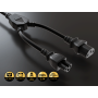 36 inches (3ft) IEC-320 C14 to C13 & C5 Power Extension Cord Y-Splitter Cable 18AWG 2.5A/250V SJT, Black thumbnail