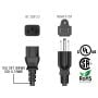 6ft 18AWG NEMA 5-15P to IEC-60320-C13 power cord, SVT, 60°C, 10A/125V, Black/Blue/Red/Green/White, UL & cUL listed, CSA approved, for monitors, computers, printers, scanners, TVs, sound systems, and other devices with IEC-60320-C14 inlets. thumbnail