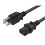 6ft 18AWG NEMA 5-15P to IEC-60320-C13 power cord, SVT, 60°C, 10A/125V, Black/Blue/Red/Green/White, UL & cUL listed, CSA approved, for monitors, computers, printers, scanners, TVs, sound systems, and other devices with IEC-60320-C14 inlets. thumbnail