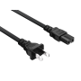 3ft NEMA 1-15P to C7 2-Prong Notebook Power Cord, Polarized, 18 AWG, SPT-2, 10A/125V, Black thumbnail