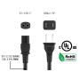 3ft NEMA 1-15P to C7 2-Prong Notebook Power Cord, Polarized, 18 AWG, SPT-2, 10A/125V, Black thumbnail