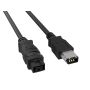 10ft IEEE 1394b FireWire 800 9-pin to 6-pin Male to Male Data Transfer Cable, Black thumbnail