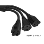30 Inches 3 NEMA 5-15R Power Extension Cord Splitter Cable 14 AWG thumbnail