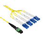 2m OS2 MTP/APC TO 4*LC 8 Fibers Duplex Corning Fiber Breakout Cable Type B Single-Mode OFNP Rated, Yellow thumbnail