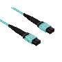 30m OM4 MPO TO MPO 12 Fibers Corning Fiber Trunk Cable Type B Multimode 50/125 OFNR Rated, Aqua thumbnail