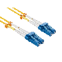 50m OS2 Short Boot LC TO LC UPC Duplex Corning Fiber Optic Cable Single-Mode 9/125 LZSH/OFNR Rated, Yellow thumbnail