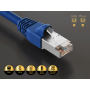 10ft Cat6 Shielded Ethernet Network Patch Cable STP Snagless 24AWG Bare Copper, Blue thumbnail
