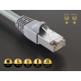 25ft Cat5e Shielded Ethernet Network Patch Cable STP Snagless 24AWG Bare Copper, Gray thumbnail