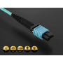 4m OM4 MTP TO MTP 12 Fibers Corning Fiber Trunk Cable Type B Multimode 50/125 OFNP Rated, Aqua thumbnail