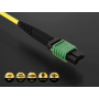 2m OS2 MTP/APC TO 4*LC 8 Fibers Duplex Corning Fiber Breakout Cable Type B Single-Mode OFNP Rated, Yellow thumbnail