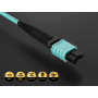 30m OM4 MPO TO MPO 12 Fibers Corning Fiber Trunk Cable Type B Multimode 50/125 OFNR Rated, Aqua thumbnail