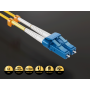 2m OS2 Short Boot LC TO SC UPC Duplex Corning Fiber Optic Cable Single-Mode 9/125 LZSH/OFNR Rated, Yellow thumbnail