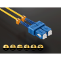 2m OS2 Short Boot LC TO SC UPC Duplex Corning Fiber Optic Cable Single-Mode 9/125 LZSH/OFNR Rated, Yellow thumbnail