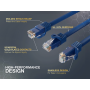 60ft Cat6a UTP 10G Ethernet Network Patch Cable Snagless 24AWG Bare Copper, Blue thumbnail
