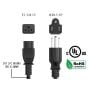 3ft NEMA 5-15P to C5 3-Prong Notebook Power Cord, 18AWG, SVT, 10A/125V, Black thumbnail