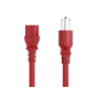 6ft NEMA 5-15P to C13 Universal  AC Power Cord 14AWG  SJT 15A/125V, Red thumbnail