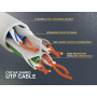 50ft Cat6a UTP 10G Ethernet Network Patch Cable Snagless 24AWG Bare Copper, White thumbnail