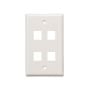 4-Port Wall Plate for Keystone Insert, White thumbnail