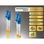 50m OS2 Short Boot LC TO LC UPC Duplex Corning Fiber Optic Cable Single-Mode 9/125 LZSH/OFNR Rated, Yellow thumbnail