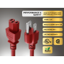 4FT NEMA 5-15P to C15 Heavy Duty Power Cord 14AWG SJT 15A/125V, Red thumbnail