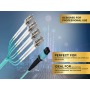 3m OM4 MTP TO 4* LC 8 Fibers Duplex Corning Fiber Breakout Cable Type B Multimode 50/125 OFNP Rated, Aqua thumbnail