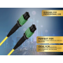 25m OS2 MTP TO MTP/APC 12 Fibers Corning Fiber Trunk Cable Type A Single-Mode 9/125 OFNP Rated, Yellow thumbnail