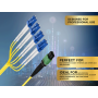 2m OS2 MTP/APC TO 4*LC 8 Fibers Duplex Corning Fiber Breakout Cable Type B Single-Mode OFNP Rated, Yellow thumbnail