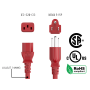 6ft NEMA 5-15P to C13 Universal  AC Power Cord 14AWG  SJT 15A/125V, Red thumbnail