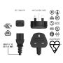 3FT IEC320 C13 to BS1363 England UK Power Cord with Fuse 18AWG 13A/250V, Black thumbnail