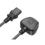 3FT IEC320 C13 to BS1363 England UK Power Cord with Fuse 18AWG 13A/250V, Black thumbnail