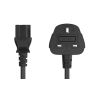 3FT IEC320 C13 to BS1363 England UK Power Cord with Fuse 18AWG 13A/250V, Black thumbnail