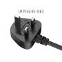 3FT IEC320 C13 to BS1363 England UK Power Cord with Fuse 18AWG 13A/250V, Black thumbnail