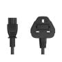 3ft BS1363 to C5 England UK Power Cord with Fuse, for Notebook, 18AWG, Black thumbnail