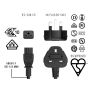 3ft BS1363 to C5 England UK Power Cord with Fuse, for Notebook, 18AWG, Black thumbnail