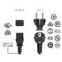 6FT CEE 7/7 to IEC320 C13 Right Angle European Schuko Power Cord 18AWG 10A/250V, Black thumbnail