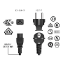 6ft European Schuko 3-Prong Angled CEE 7/7 to C5 Notebook Power Cord, Black thumbnail